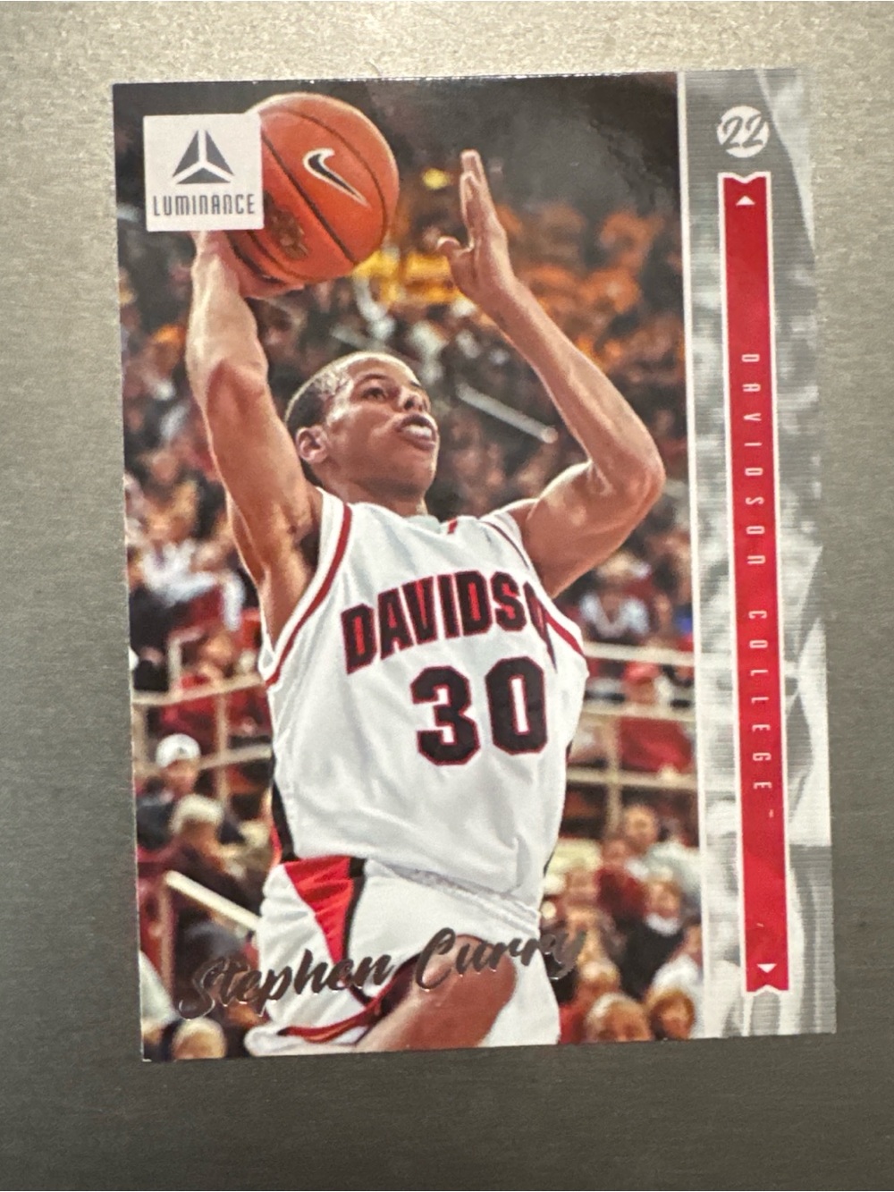 Panini Stephen Curry Davidson Wildcats Card - White & Red